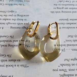 Chic Gold and Cream Hoop Earrings
